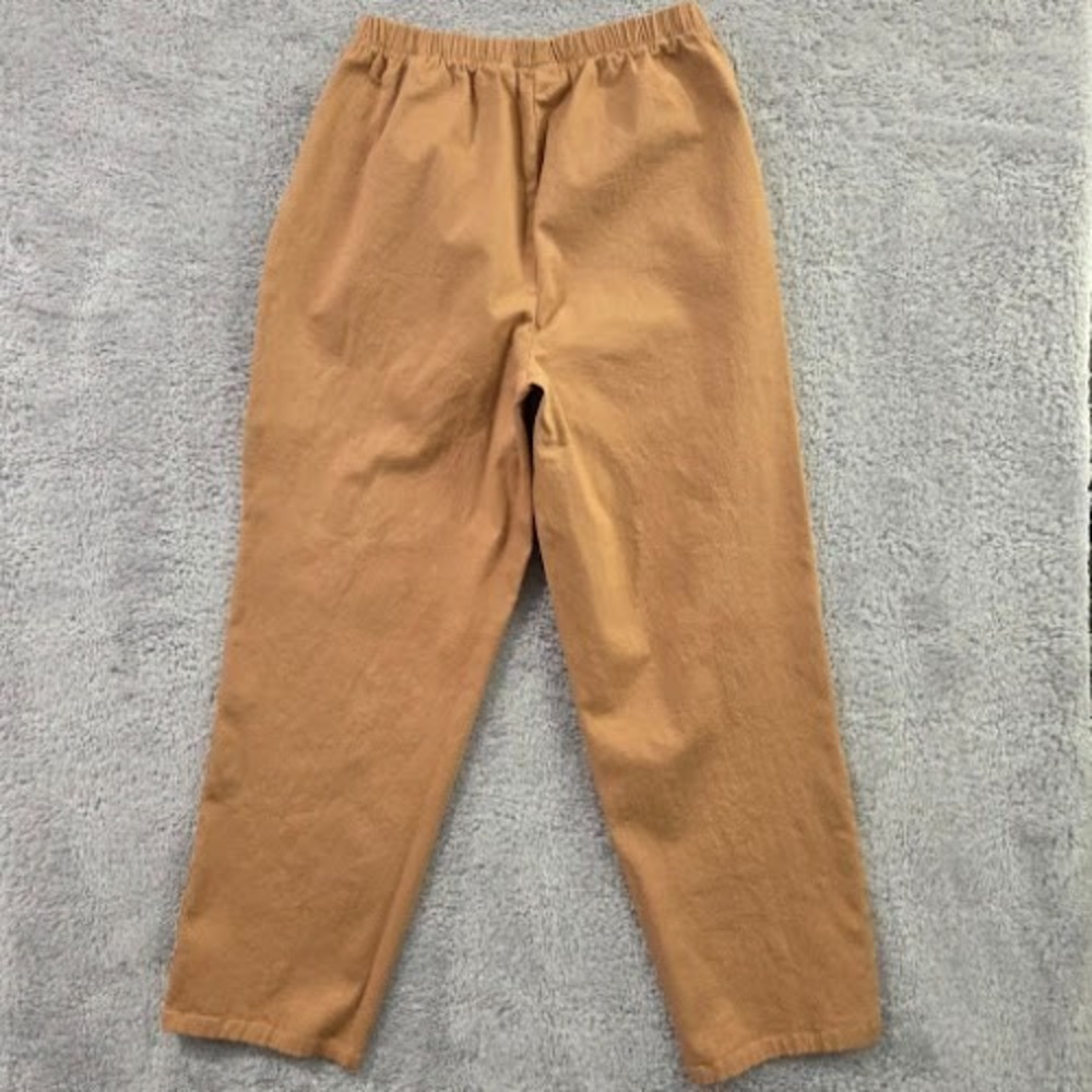 Denim & Co Cropped Pants Womens Medium Camel Elastic Waist Pull On Pockets Ankle - Picture 10 of 12